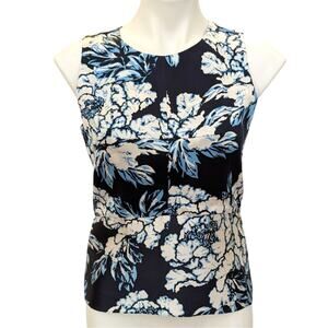Balenciaga Paris 100% Silk Floral Sleeveless Blouse Size 40 (US 6) Designer